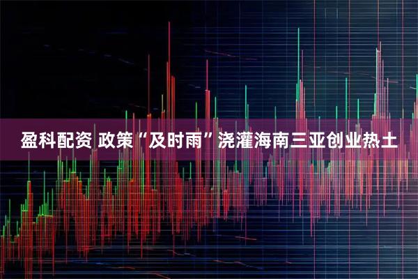 盈科配资 政策“及时雨”浇灌海南三亚创业热土