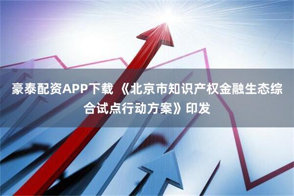 豪泰配资APP下载 《北京市知识产权金融生态综合试点行动方案》印发