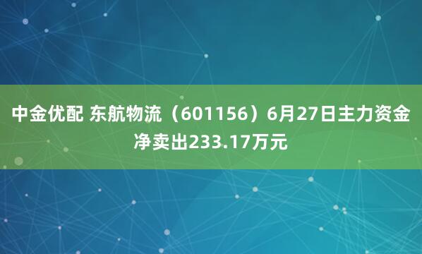 中金优配 东航物流（601156）6月27日主力资金净卖出233.17万元