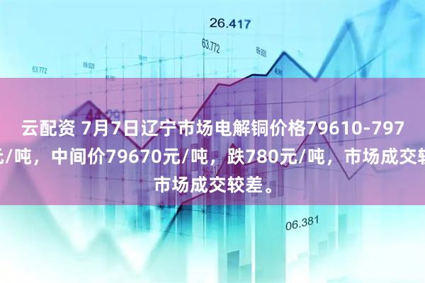 云配资 7月7日辽宁市场电解铜价格79610-79730元/吨，中间价79670元/吨，跌780元/吨，市场成交较差。