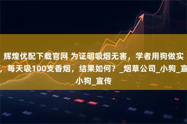 辉煌优配下载官网 为证明吸烟无害，学者用狗做实验，每天吸100支香烟，结果如何？_烟草公司_小狗_宣传