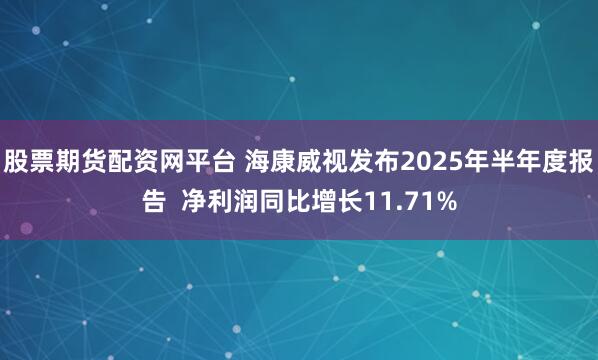 股票期货配资网平台 海康威视发布2025年半年度报告  净利润同比增长11.71%
